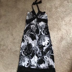 Black and White Halter Maxi Dress